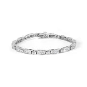 Bids.com 14K White Gold 2.0 Cttw Baguette and Princess-Cut Diamond Tennis Bracelet (H-I Color, SI1-SI2 Clarity) - 7" Bracelets White Smoke White.Gold / 7