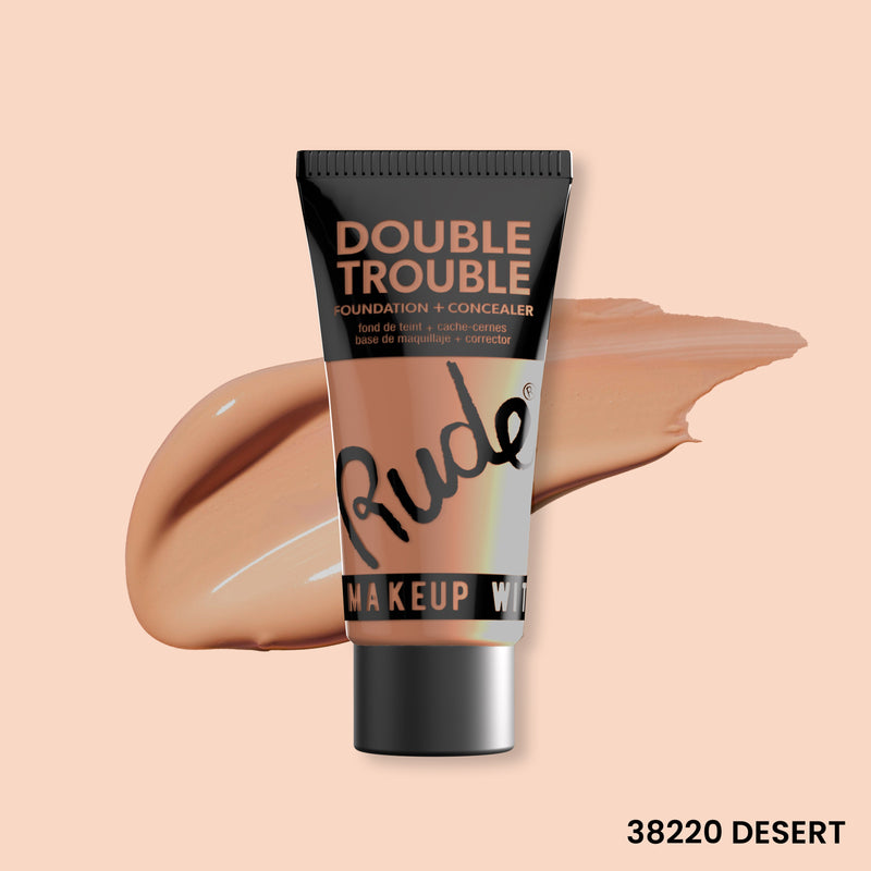 Rude Cosmetics Double Trouble Foundation and Concealer Foundation Peach Puff Desert 17