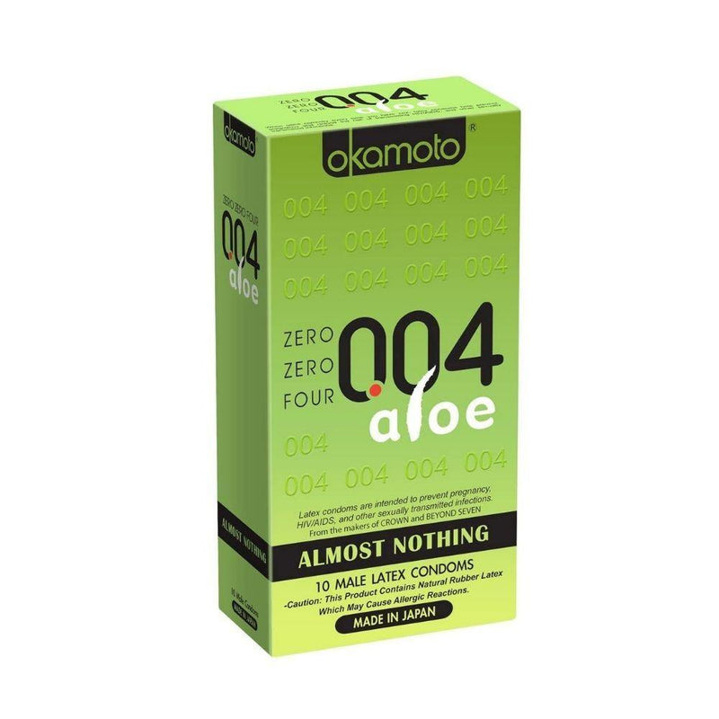 Okamoto Okamoto Condoms, Male Latex, Aloe, Almost Nothing 004 Condoms Yellow Green