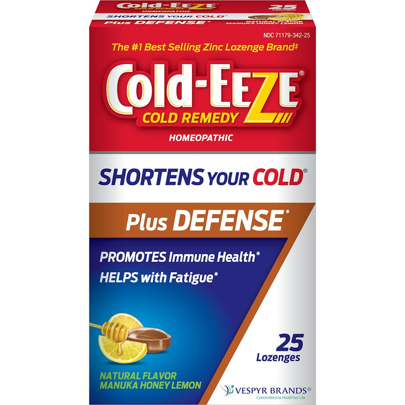 Cold-Eeze Cold-Eeze Remedy Plus Defense Natural Manuka Honey Lemon Flavor Lozenges Medicine & Drugs White Smoke
