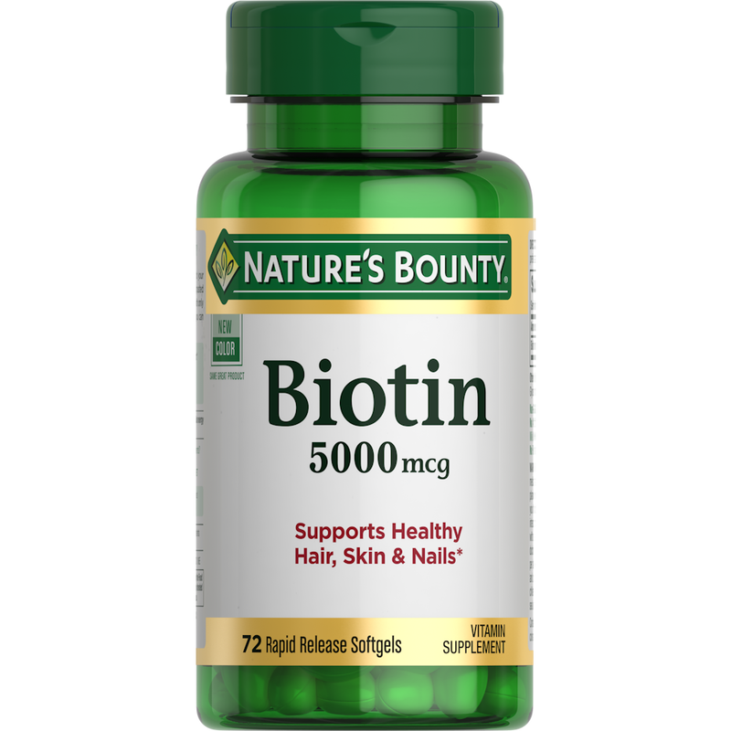 Nature's Bounty Nature's Bounty Super Potency Biotin 5000 Mcg Vitamin Supplement Rapid Release Liquid Softgels Vitamins & Supplements White Smoke