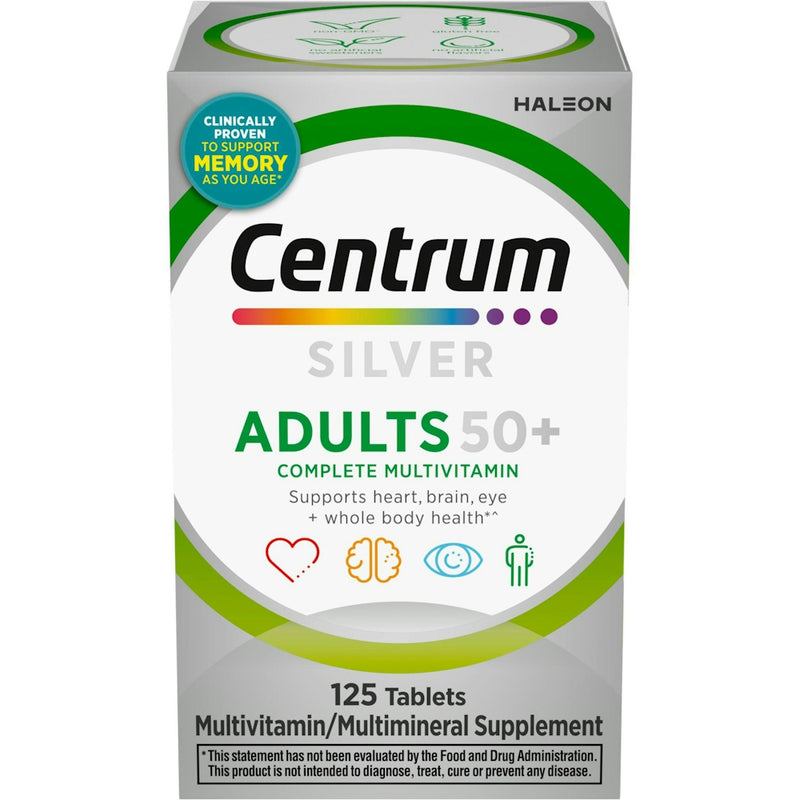 Centrum Centrum® Silver® Multivitamin for Adults 50 Plus – 125 Tablets Vitamins & Supplements White Smoke