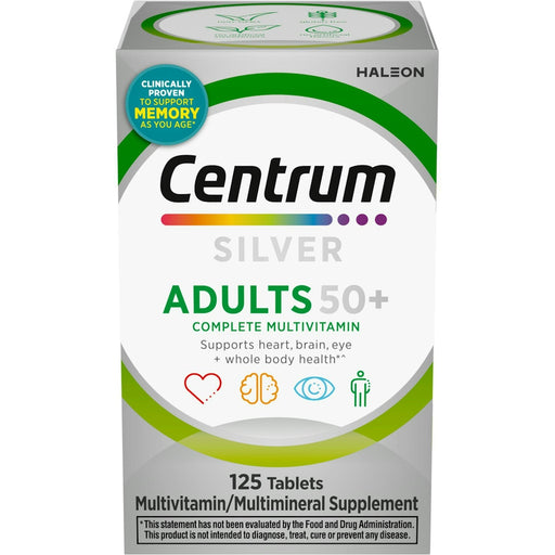 Centrum Centrum® Silver® Multivitamin for Adults 50 Plus – 125 Tablets Vitamins & Supplements White Smoke