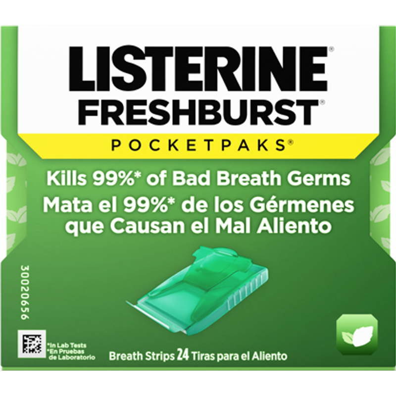 Listerine Listerine Fresh Burst Pocket Packs Breath Strips 24 Oral Care White Smoke