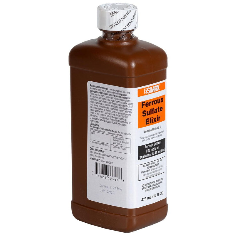 Silarx Silarx Ferrous Sulfate Elixir 220 Mg Iron Supplements By Laboratories - 16 Oz Vitamins & Supplements White Smoke