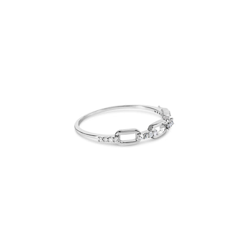 Bids.com .925 Sterling Silver Diamond Accent Paperclip Band Ring (I-J Color, I2-I3 Clarity) - Ring Size 6 Rings White Smoke 6 / White.Sterling Silver,7 / White.Sterling Silver,8 / White.Sterling Silver,5 / White.Sterling Silver,9 / White.Sterling Silver