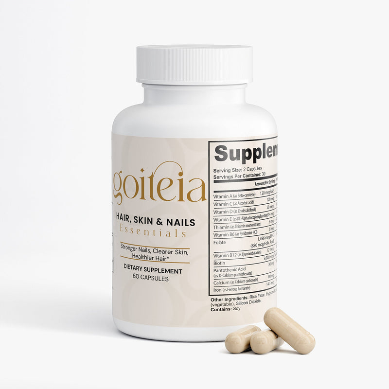 Goiteia Goiteia Hair, Skin and Nails Essentials 60 caps Vitamins & Minerals White Smoke