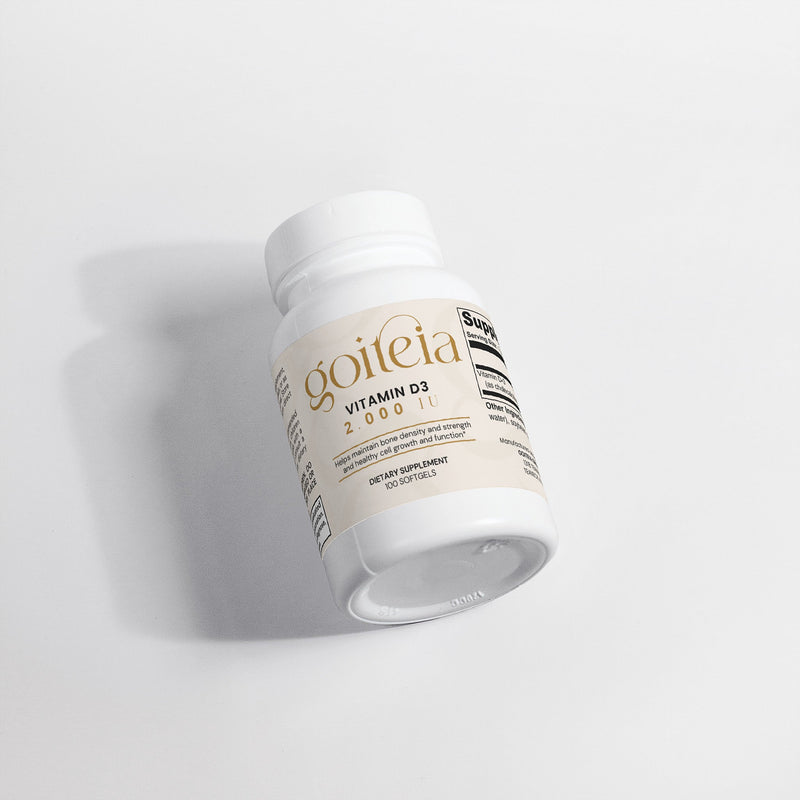Goiteia Goiteia Vitamin D3 2,000 IU 100 softgels Vitamins & Minerals Light Gray