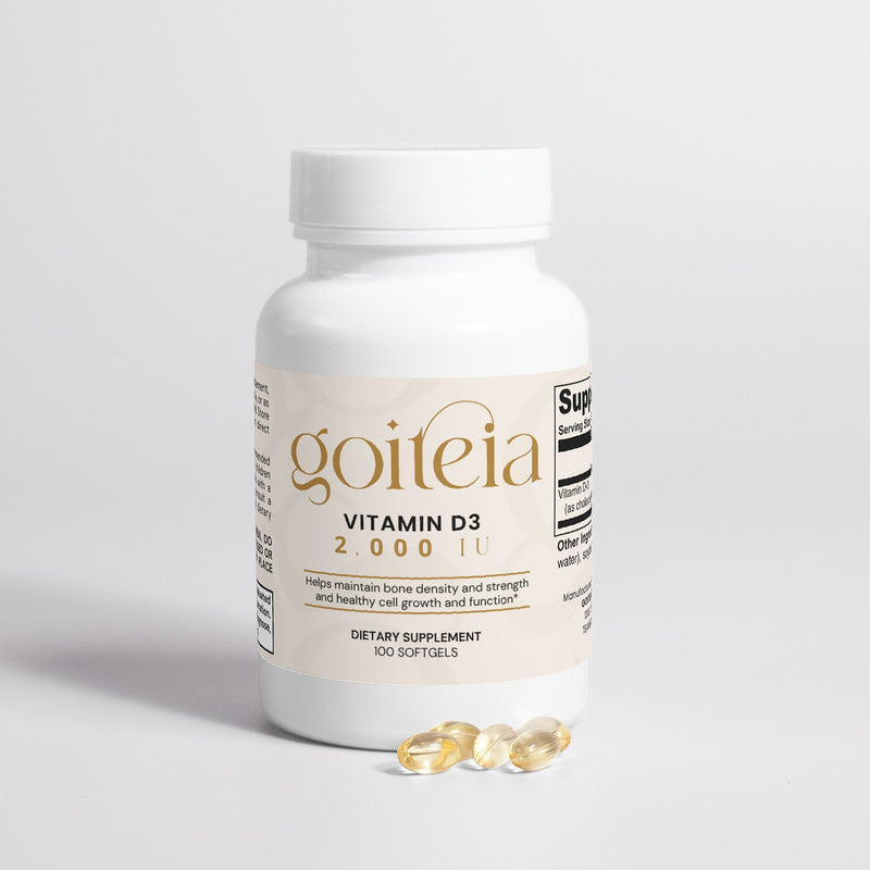 Goiteia Goiteia Vitamin D3 2,000 IU 100 softgels Vitamins & Minerals Light Gray