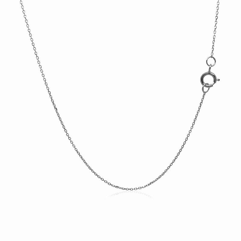 Bids.com 14k White Gold Diamond Cut Cable Link Chain 0.7mm Necklaces White Smoke 16 / White Gold,18 / White Gold,20 / White Gold