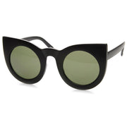 zeroUV Oversize Round Circle Pointed Cat Eye Sunglasses 9180 Sunglasses White Smoke Matte Black,Shiny Black Smoke,Tortoise Amber,Tortoise Smoke,Shiny Black Lavender,White Smoke,Red Smoke,White / Green Gradient