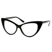zeroUV 1950's Vintage Mod Fashion Cat Eye Clear Lens Glasses 8435 Glasses White Smoke Black,Tortoise,White,Red,Brown,Yellow Tortoise,Havana,Brown Fade,Black-Clear