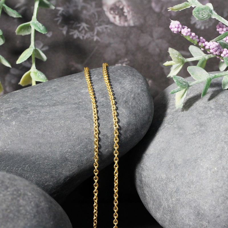 Bids.com 14k Yellow Gold Forsantina Lite Cable Link Chain 1.9mm Necklaces Gray 16 / Yellow Gold,18 / Yellow Gold,20 / Yellow Gold