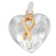 Bids.com 10K Yellow Gold Over Silver Heart Pendant Necklace Necklaces White Smoke YellowWhite.Gold / 18