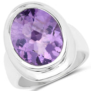Bids.com 9.01 Carat Genuine Amethyst .925 Sterling Silver Ring Rings White Smoke size 6.00,size 8.00,size 5.00,size 7.00,size 9.00