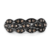 Bids.com 0.31 Carat Genuine Champagne Diamond .925 Sterling Silver Ring Rings White Smoke size 7.00,size 6.00,size 8.00,size 9.00