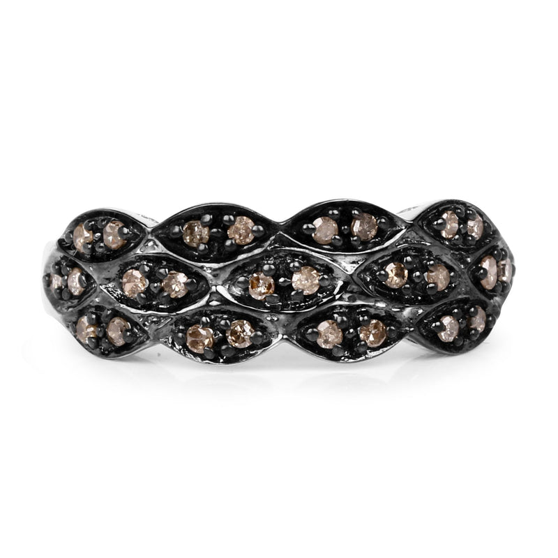 Bids.com 0.31 Carat Genuine Champagne Diamond .925 Sterling Silver Ring Rings White Smoke size 7.00,size 6.00,size 8.00,size 9.00