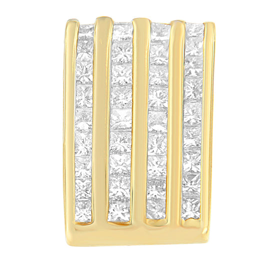 Bids.com 14K Yellow Gold 2 1/3 cttw Princess Cut Diamond Block Pendant Necklace (H-I, SI1-SI2) Necklaces Pale Goldenrod Yellow.Gold / 18