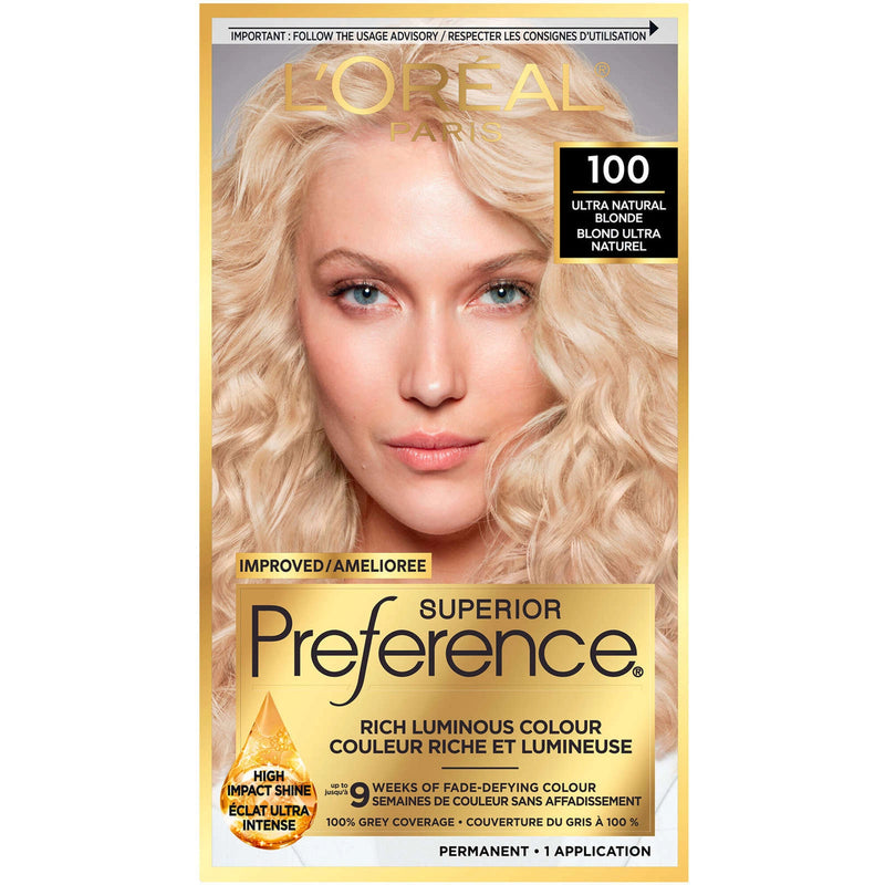 Superior Preference Superior Preference L'Oreal Paris Fade-Defying Shine Permanent Hair Color, 8.5A Champagne Blonde, 1 Kit Hair Color Tan