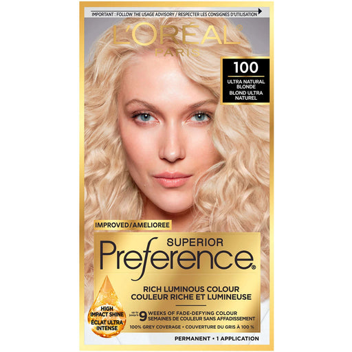 Superior Preference Superior Preference L'Oreal Paris Fade-Defying Shine Permanent Hair Color, 8.5A Champagne Blonde, 1 Kit Hair Color Tan