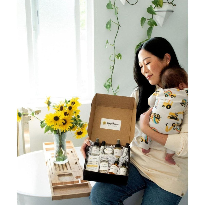 Sunflower Motherhood Deluxe Self Care Gift Box Bath & Body Gift Set Gray