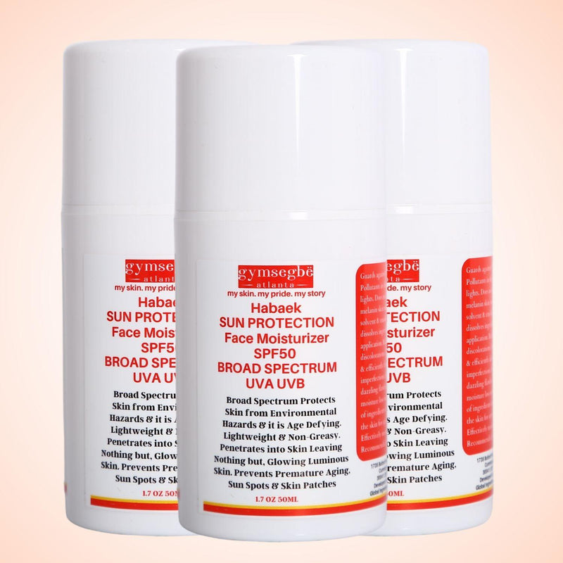 gymsegbë Habaek Sun Protection Face Moisturizer SPF50 | Peptides | Niacinamide SPF50 Anti-Aging Facial Misty Rose 3 Bottles Save $5.98