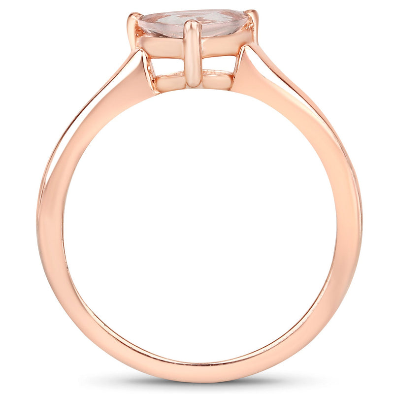 Bids.com 0.90 Carat Genuine Morganite .925 Sterling Silver Ring Rings White Smoke size 5.00,size 6.00,size 7.00,size 8.00,size 9.00