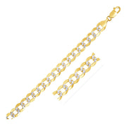Bids.com 8.2 mm 14k Two Tone Gold Pave Curb Chain Necklaces White Smoke 22 / Two-Tone Gold,24 / Two-Tone Gold,26 / Two-Tone Gold,One / Two-Tone Gold