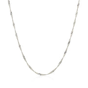 Bids.com 14k White Gold Singapore Chain 1.5mm Necklaces White Smoke 16 / White Gold,18 / White Gold,20 / White Gold,24 / White Gold
