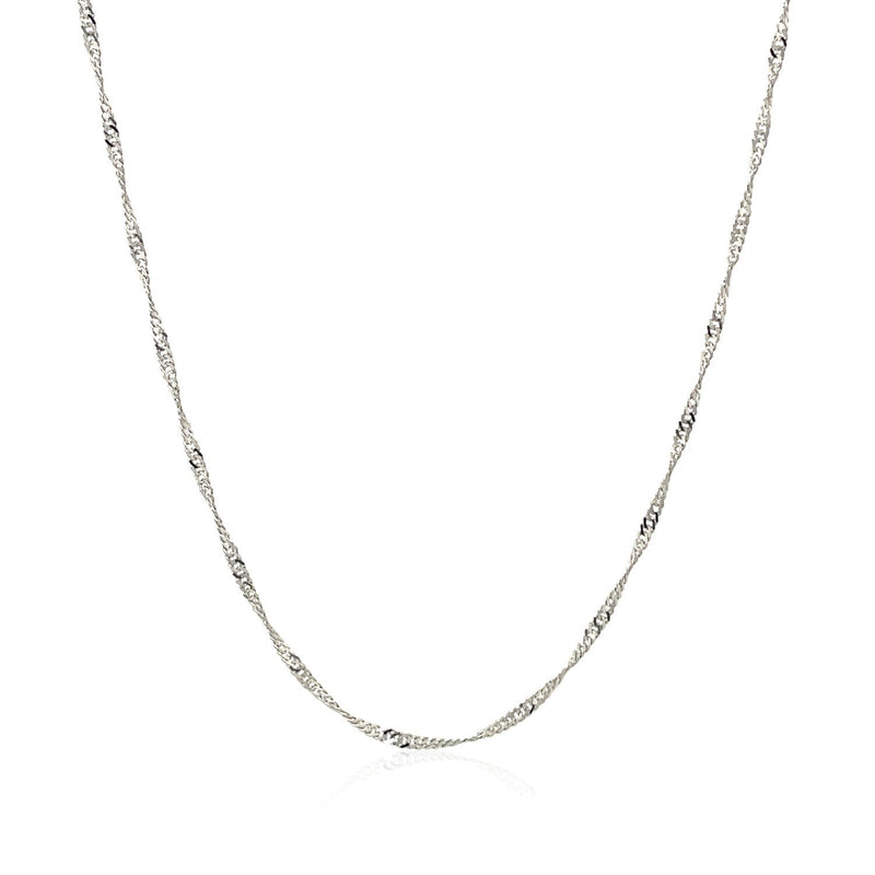 Bids.com 14k White Gold Singapore Chain 1.5mm Necklaces White Smoke 16 / White Gold,18 / White Gold,20 / White Gold,24 / White Gold