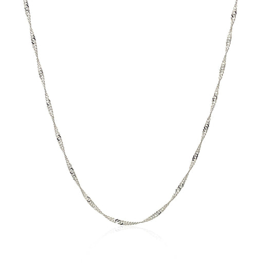 Bids.com 14k White Gold Singapore Chain 1.5mm Necklaces White Smoke 16 / White Gold,18 / White Gold,20 / White Gold,24 / White Gold