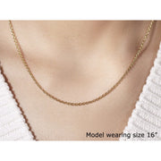 Bids.com 14k Yellow Gold Round Cable Link Chain 1.9mm Necklaces Tan 16 / Yellow Gold,18 / Yellow Gold,20 / Yellow Gold