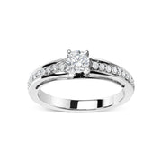 Bids.com 14K White Gold 1/2 Cttw Diamond Solitaire Pave Set Engagement Ring (G-H Color, VS2-SI1 Clarity) - Size 7 Rings White Smoke 7 / White.Gold