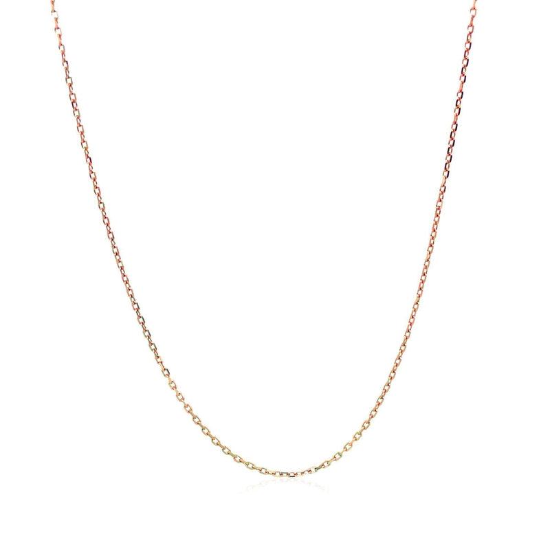 Bids.com 18k Rose Gold Diamond Cut Cable Link Chain (0.75 mm) Necklaces White Smoke 16 / Rose Gold,18 / Rose Gold