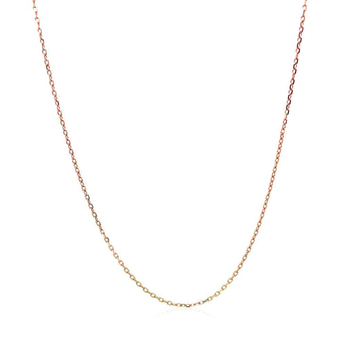 Bids.com 18k Rose Gold Diamond Cut Cable Link Chain (0.75 mm) Necklaces White Smoke 16 / Rose Gold,18 / Rose Gold