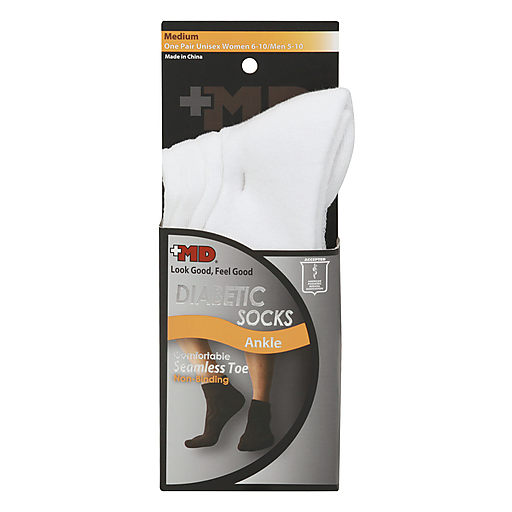 Plus MD Diabetic Socks Plus MD™ Diabetic Socks – Seamless Toe – White Ankle – Medium Medicine Cabinets Lavender