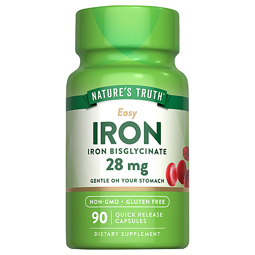 Nature's Truth Nature's Truth Easy Iron, 28 Mg, 90 Quick Release Capsules Vitamins & Supplements White Smoke