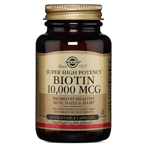 Solgar Solgar Super High Potency Biotin 10,000 Mcg 60 Vegetable Capsules Vitamins & Supplements Black