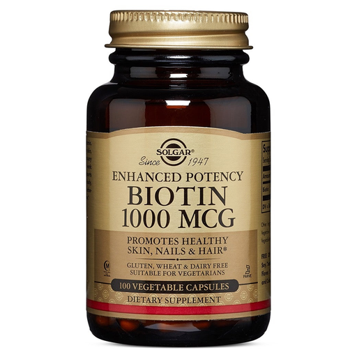 Solgar Solgar Enhanced Potency Biotin 1000 Mcg, 100 Vegetable Capsules Vitamins & Supplements Black