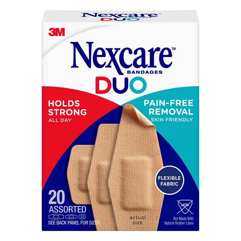 Nexcare Nexcare Duo Flexible Fabric Assorted Bandages First Aid White Smoke