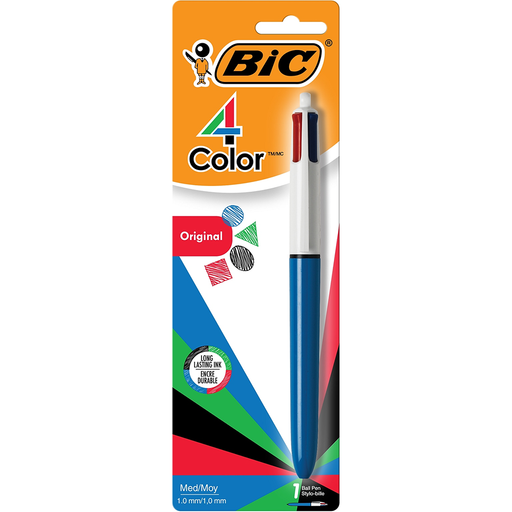 BiC BiC 4 Color Ball Pen, Original, Assorted Ink Pens White Smoke