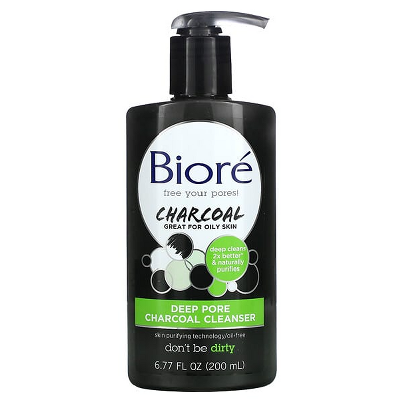 Biore Biore Deep Pore Charcoal Cleanser For Oily Skin, 6.77 Fl Oz Facial Cleansers White Smoke