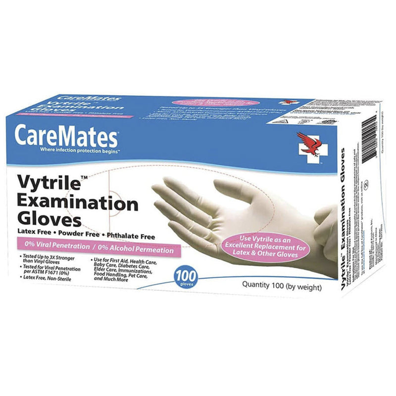 CareMates CareMates Vytrile Exam Gloves – Latex-Free & Powder-Free – Medium, 100 ct Disposable Gloves White Smoke