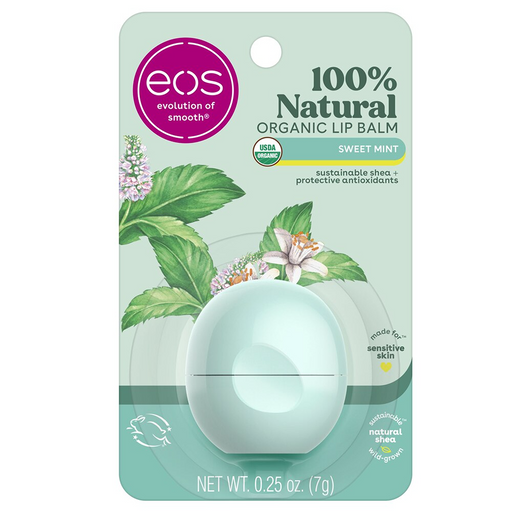 eos Eos  Organic 100% Natural Shea  Lip Balm Sweet Mint 0.25 Oz Lip Balms & Treatments Light Gray