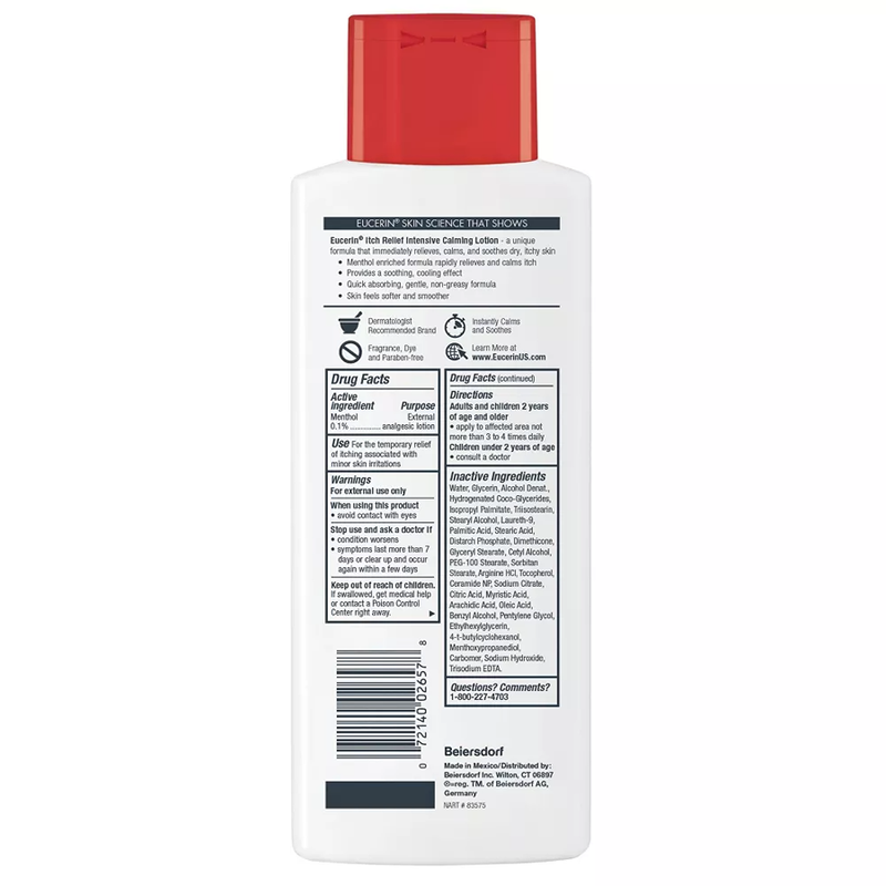 Eucerin Eucerin Itch Relief Intensive Calming Lotion For Sensitive Dry Skin - 8.4 Fl Oz Lotion & Moisturizer Lavender