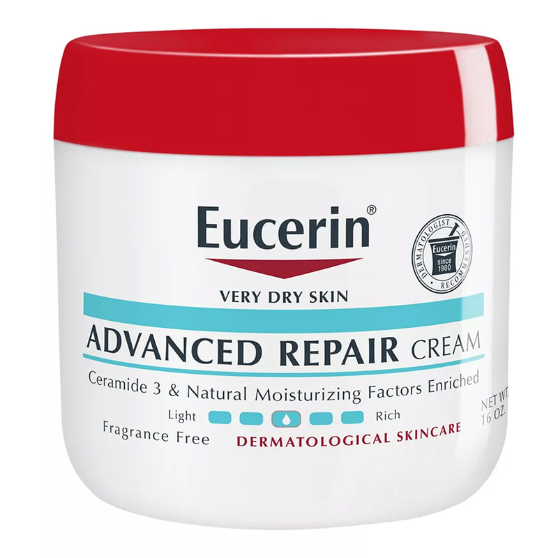 Eucerin Eucerin Advanced Repair Cream - Fragrance Free, Full Body Lotion For Very Dry Skin - 16 Oz. Jar Body Lotion White Smoke