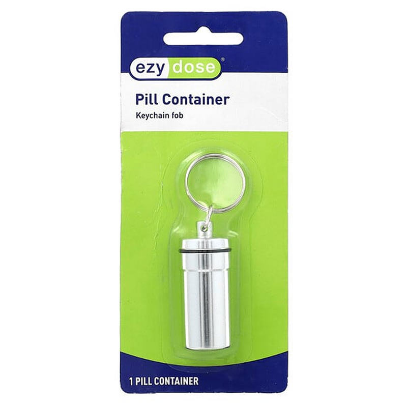 Ezy Dose Ezy Dose Pill Container Keychain Fob Health & Beauty Yellow Green