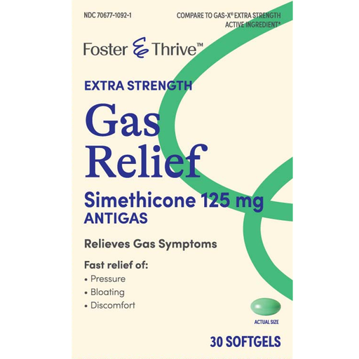 Foster And Thrive Foster And Thrive Health Mart, Gas Relief Softgels Extra Strength, 125 Mg Health & Beauty Seashell