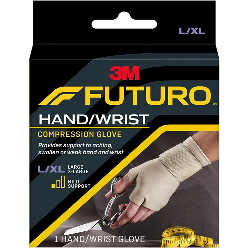 Futuro Futuro Hand And Wrist Compression Glove, Large/XL Supports & Braces Black