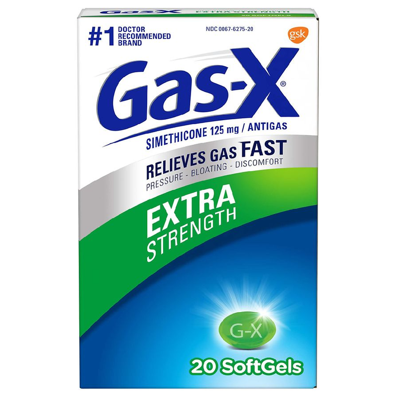 Gas-X Gas-X Antigas, Extra Strength, 125 Mg, Soft Gels Health & Beauty White Smoke